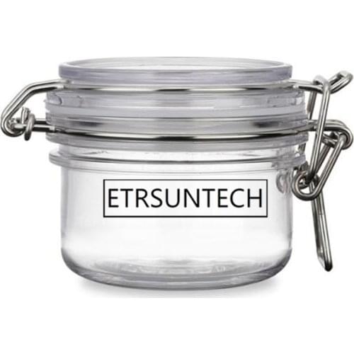 50pcs 120ml PET Clear Brown Plastic Sealed Mask Cream Jar Pot Storage Tanks Cosmetic Refillable Cans Tins Bottles Clip Lid