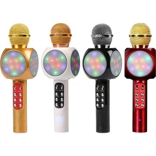 Bluelans Home Karaoke Wireless Bluetooth Colorful LED Speaker Condenser Microphone Mic