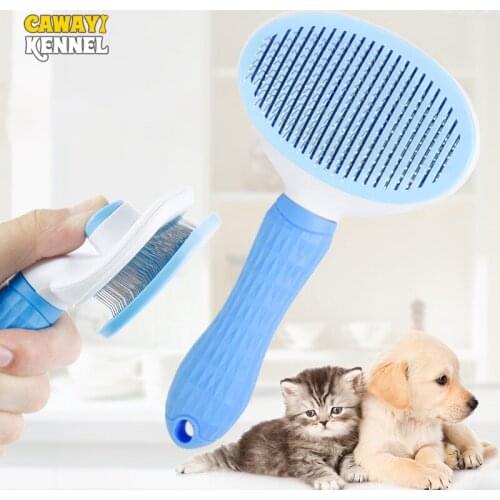 CAWAYI KENNEL Plastic Dog Cat Pets Self Cleaning Slicker Brush Comb Pet Dog Cat Grooming Tools Hair Shedding Combs D1940