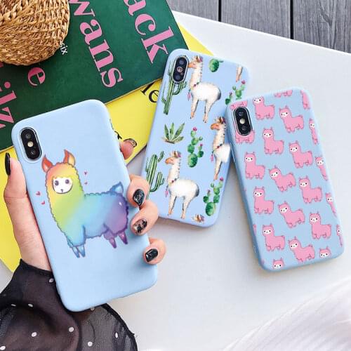 Cute Alpaca Pattern Phone Case For iPhone 11 Pro Max 12 Mini X XS Max XR TPU Cover For iPhone 7 8 6 S 6S Plus 5 5S SE 2020 Funda