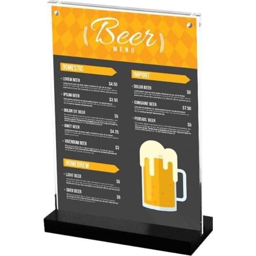 Black High Quality Base A4 Magnetic Photo Frame Desktop Stand Rack Acrylic Tabel Label Sign Display Holder