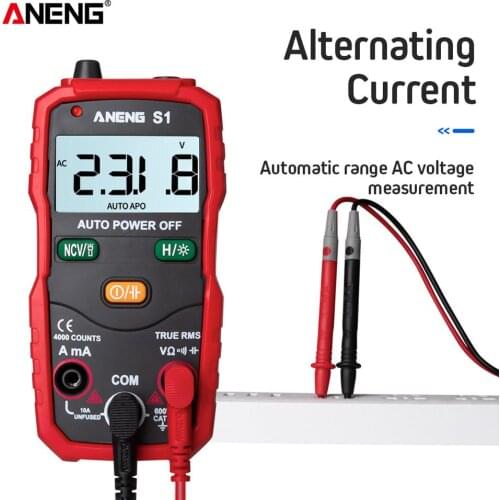 S1 Intelligent Automatic Range Digital Multimeter With 2 Table Pen ABS/P Material 3 Times/sec LCD Display Red Yellow Multimeter