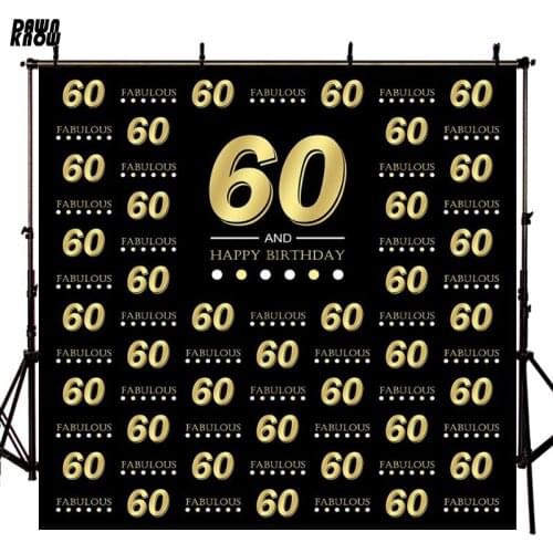DAWNKNOW 60th Photography Background Photocall Personal Adult Birthday Party Fabulous Photo Shoot Backdrop Customize lv2218