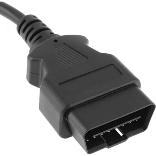OBD-II 16Pin Male Connect Opening Line black durable Car Diagnostic Interface Connector Cable with 23CM Extension Line