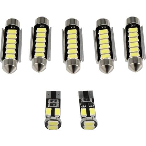 For VW T4 1996-2003 7pcs Perfect White Canbus LED Interior Lamp Indoor Map Dome Light Bulb Kit