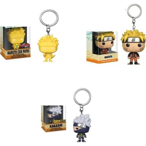 FUNKO POP Japanese Anime Narutos Kakashi Vinyl Action Figure Pocket Keychain Collection Model Toys For Children Christmas Gift