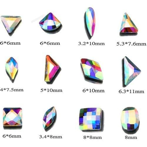 Swarovsky Hot Sale Korean Fashion 3D Nail Art Rhinestone Rhombus Flatback Crystal Stones For DIY Nail art Decoration