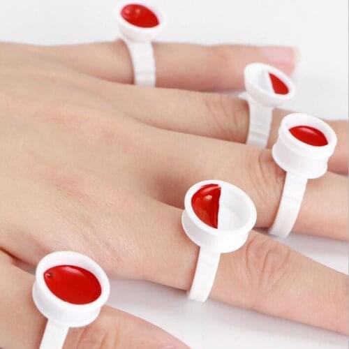 1000pcs Microblading Tool Tattoo Ink Cups Eyelash Extension Glue Rings Container Disposable Cap for Permanent Makeup Supplies