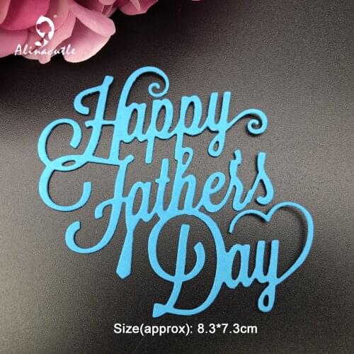 Alinacutle Metal Cutting Dies Cut Happy Fathers Day DIY Scrapbooking Paper Craft Handmade Album Card Punch Art