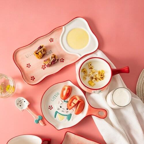 Fashion Kitchen Tableware Baking Bowl with Handle Salad Bowls Barbecue Cheese Baked Rice Baking Pan Free Shipping Items