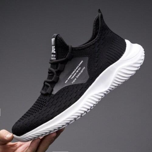 Mens shoes mens casual shoes flying woven breathable student sports shoes mens 2021 summer new style