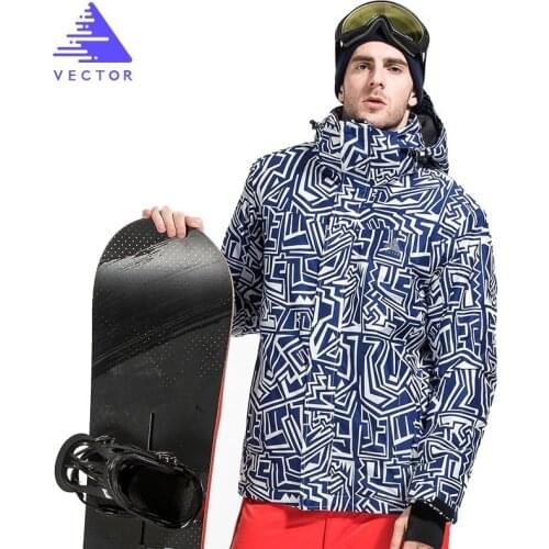 VECTOR Men Ski Jacket Thick Warm Snow Coat Hood Outdoor Sport Winter Suits Waterproof Skiing Snowboard Windproof Clothing