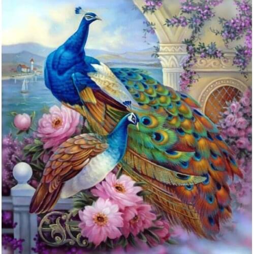 Wonderful Peacock Garden Small Edition Counted Cross Stitch 11CT 14CT 18CT DIY Cross Stitch Kits Embroidery Needlework Sets