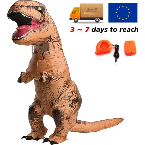 Hot T-Rex Tyrannosaurus Dinosaur Inflatable Costume Child Kids Adult Role-playing Fancy Halloween Mascot Party Apparel