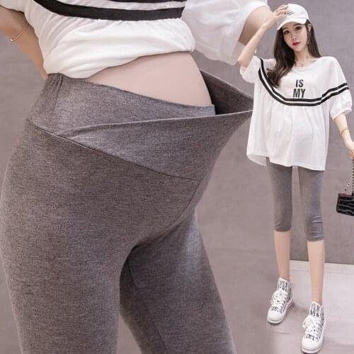 New Women Maternity Pant Leggings Pregnant Leggings Women Black Thin Soft Cotton Pants Mother High Waist Clothes Mujer Trousers