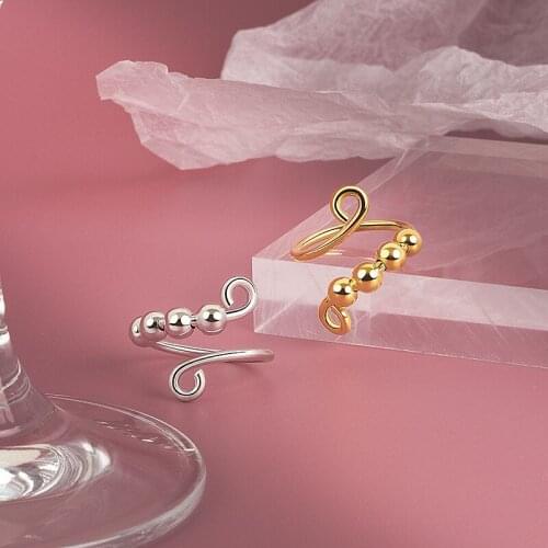 New fidget beads rings for women men Rotate Freely Anti Stress Anxiety Ring Single Coil Antistress Spiral Beads Rotate jewlery