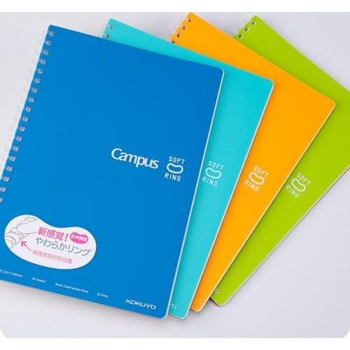 1 Pc KOKUYO Campus Soft Ring Spiral Coil Ring Notebook Cover Diary Book A5 B5 6 Cute Colors WCN-CSR High-quality Paper