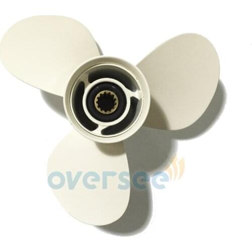 OVERSEE 663-45952-02-EL Size 11 3/8 x12 Aluminum Propeller for Yamaha 40HP 50HP Outboard Motor Motor 11-3/8x12