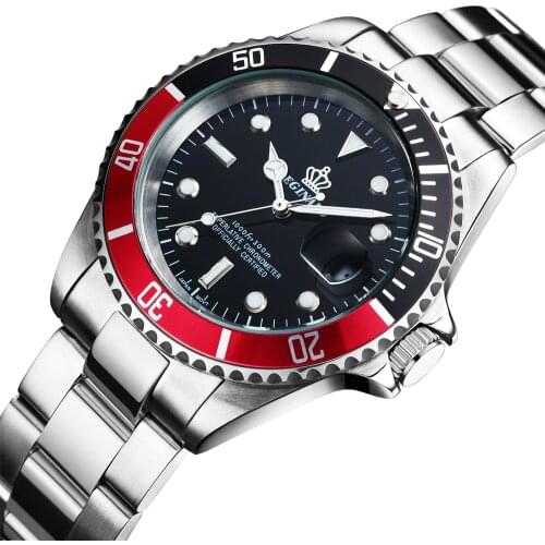 Luxury Reginald Watch Men Rotatable Bezel GMT Sapphire Date Stainless Steel Women Sport black dial Quartz Watch Reloj Hombre