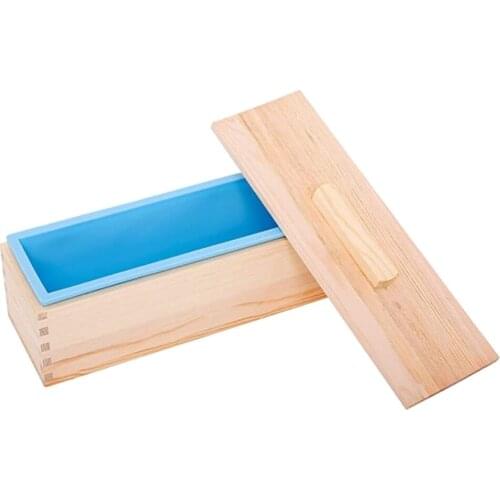 Silicone Soap Molds Kit Loaf Wood Box DIY Tool for Soap Cake Making Craft