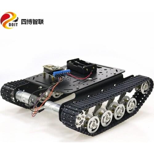 SZDOIT Nodemcu WIFI Control TS100 Metal Tracked RC Robot Tank Chassis Kit with High Torque 9V Motors DIY for Arduino Educational