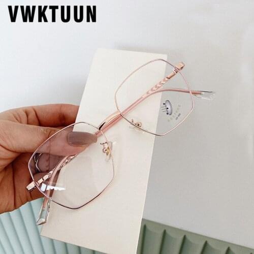 VWKTUUN Alloy Frame Anti Blue Light Glasses Irregular Optical Glasses Women Men Blue Light Blocking Glasses Computer Glasses