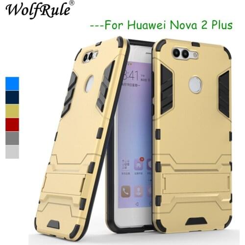 WolfRule Anti-knock Case Huawei Nova 2 Plus Cover Silicone & Plastic Case For Huawei Nova 2 Plus Cases Nova 2 Plus Holder Stand