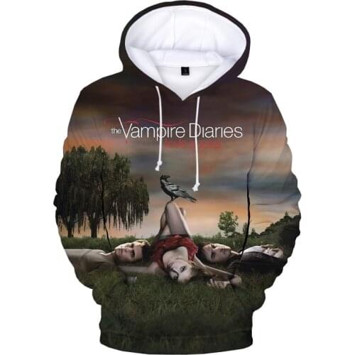 Women Hoodie The Vampire Diaries 3D Hoodie Kids Sweatshirts Boys/girls Pullover Streetwear Mens The Vampire Diaries Clothes