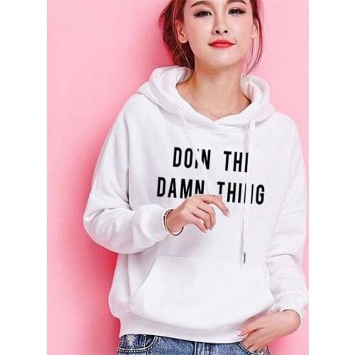 Sweatshirts Women Hooded Pullovers Youth Skateboard Graphic Sportwear Doin The Damn Thing Letter Print Long Sleeve Hoodies