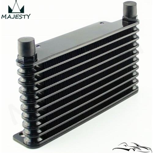 10-AN 32MM 10 ROW ENGINE/TRANSMISSION RACING COATED ALUMINUM OIL COOLER Black