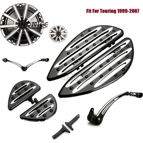 Black Floorboards Shifter Lever Brake Arm Derby timmer cover For harley 1999-2007 Electra Glide Standard FLHT 2007-2009 Road Gli