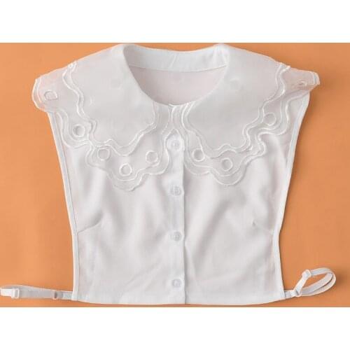 Women White Shirt Lapel Fake Collars Female Removable False Collars Lace Half Shirt Blouse Detachable Collar Sweater Decor