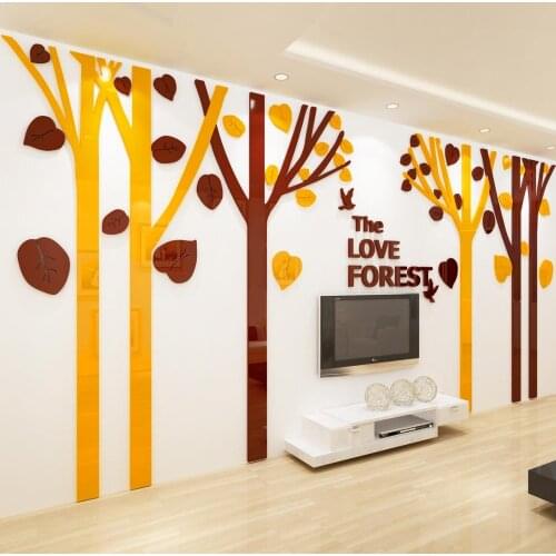 Creative forest acrylic 3d wall sticker Living room TV background wall sticker Bedroom wall decoration painting