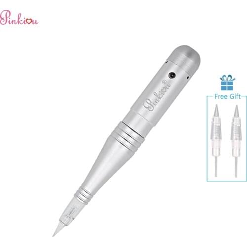 Pinkiou Permanent Makeup Pen Machine Hair Stroked Eyebrow Tattoo Professional Rotary Microblading Pen For Eyeline Lip