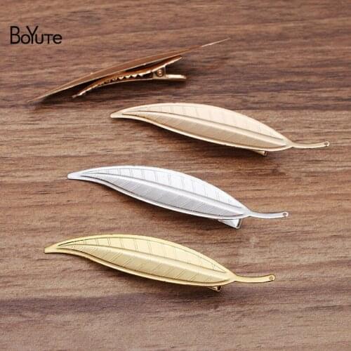 BoYuTe (20 Pieces/Lot) 80*16MM Metal Iron Leaf-Shaped Hairpin Factory Supply Women Hair Accessories Materials