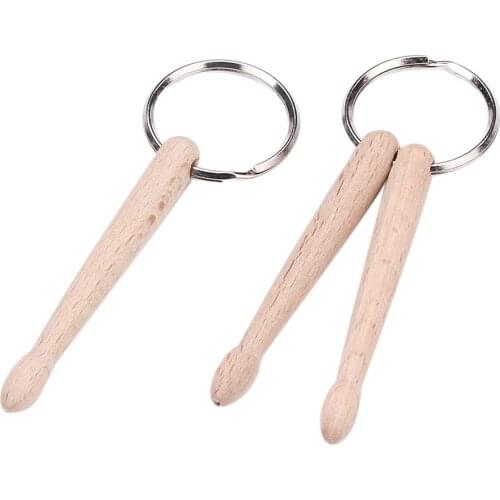 Mini Drum Sticks Keychain Wood Drumsticks Percussion Key Ring Decoration Keyrings Fashion Accessories