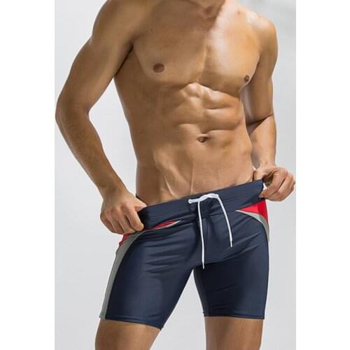 Mens Sexy Color Matching Close-fitting Swimming Trunks Fashion Simple Beach Surfing Diving Swimming Shorts Swimwear Men Sale