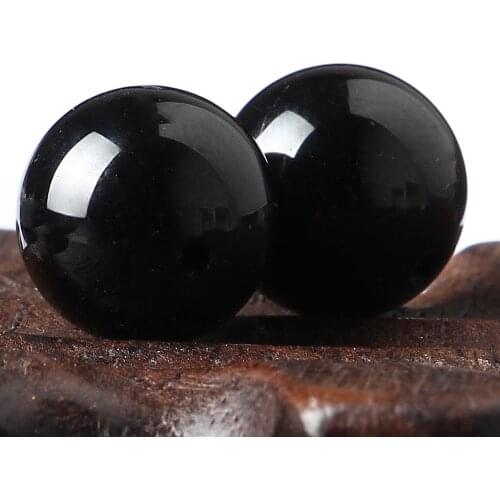 Natural Aphrizite Beads Suitable for Women and Men Also called Jet Stone or Tourmaline or schorl Charming Black Bead Bracelets