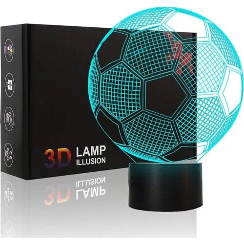 Soccer Ball Shaped Night Lights Colorful Lamp Football Sport Fans Gifts Club Bar World Cup Home Decoration Kids Birthday Gift