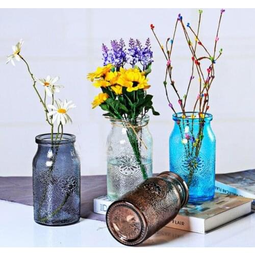 New sunflower glass vases home flower room decoration accessories style europa modern decorative vases