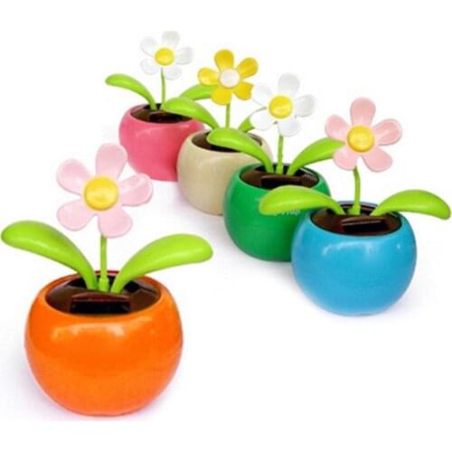 Charming Auto Ornaments Solar Powered Dancing Flower Flip Flop Leaves Car Display Dashboard Decoration Car Interior Supplies toy