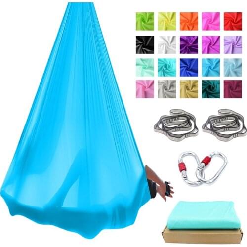 Pure color 11Meters Aerial Anti-gravity Yoga Hammock set Swing Bodybuilding Gym Fitness Equipment Inversion Trapeze