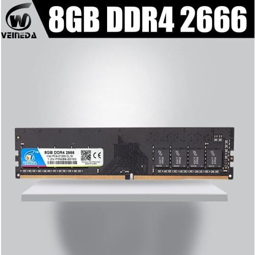 VEINEDA Memory Ram DDR4 8GB 2666MHZ PC4-17000 284pin 1.2V For all Intel AMD 8GB ddr4 compatible 2133 2400 memoria ram Non-ECC