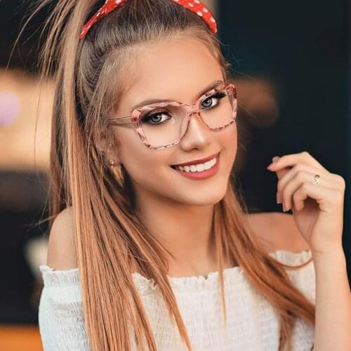 Fashion Acetate Square Style Women Glasses Frames With Spring Hinges Female Cute Myopia Prescription Spectacles Frame