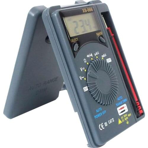 XB866 Portable Mini Digital LCD Multimeter Auto Range DC AC Volt Ohm Tester