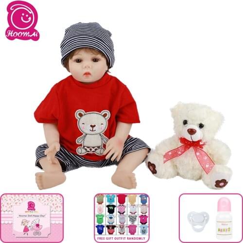 Realistic Newborn Baby 18 ''curls Full Silicone Body Lifelike Bebe Reborn Dolls For Children Birthday Christmas Gift Toy