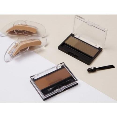 Adjustable 5 colors Eyebrow Stamp Powder Palette Cosmetic Brand Eye Brow Enhancer Makeup Tool Rotatable Three Type Brow Shape
