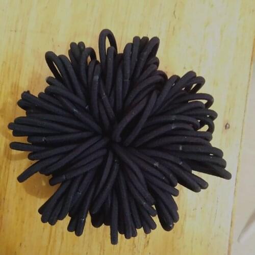 FUYIER 100pcs/lot 6mmx50mm DIY Hair Accessories Part Black Rubber Bands Simple Scrunchy Elastic Hair Bands Headband Decorations