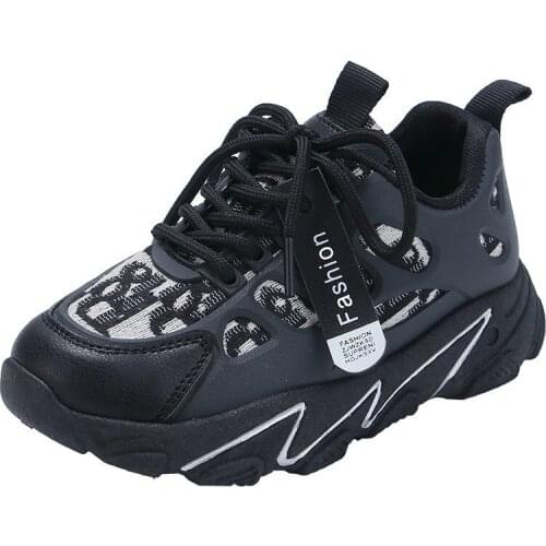 Sport Kids Mesh Sneakers Leather Anti-slippery Fashion Sneakers Boys Casual Shoes For Children Sneakers Girls Shoes