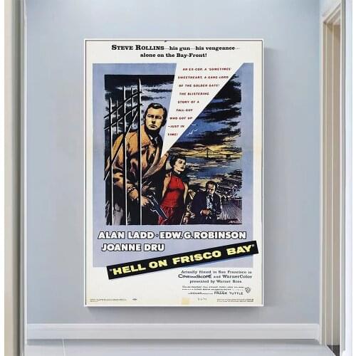 V0902 Hell on Frisco Bay Vintage Classic Movie Wall Silk Cloth HD Poster Art Home Decoration Gift